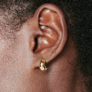 *PAIR* CHUNKY OPEN HOOP - ANINE BING - SOLID 14K GOLD